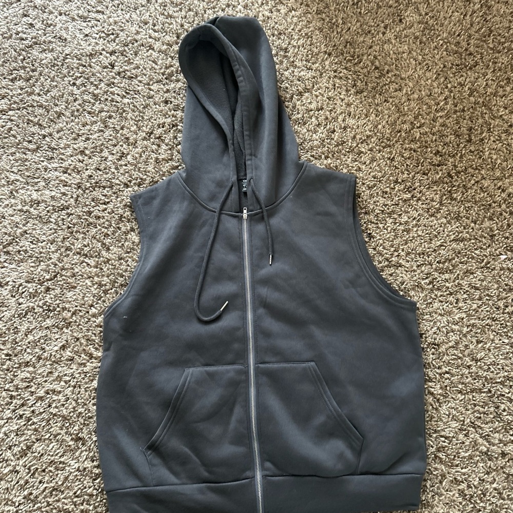 Dark Grey Hooded Vest